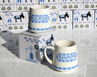 280ml Kalimera - ΚΑΛΗΜΕΡΑ - Tazza in ceramica - Tazza greca - Tazza greca - Regalo greco - Vacanze greche - Grecia - Lingua greca