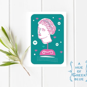 Carte postale de statues grecques - carte postale de statue féminine - illustration grecque - carte postale grecque