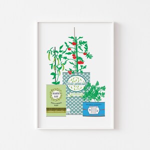 Art Print - Upcycled Greek Tins - Greek Yard - Greek Illustration - Greek Life