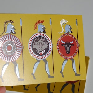 Hopliten Trio Postkarte - Griechische Postkarte - Griechische Illustration - Griechischer Krieger - Fußsoldat