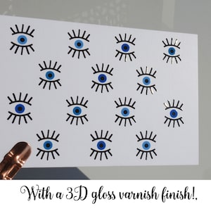3D Hochglanz Lack Griechische Mati Postkarte - Special Finish Postkarte - Evil Eye - Griechische Postkarten - Evil Eye Geschenk - Griechische Postkarte