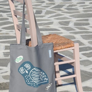 Greek Owl Heavy Cotton Canvas Tote - Greek Tote Bag - Greek Gift - Cotton Bag - Greek Bag - Owl of Athens