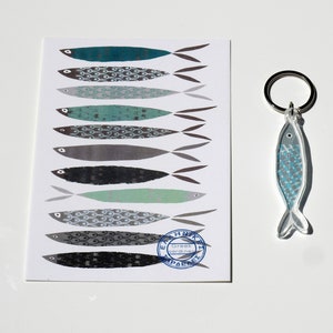 Plexiglass Keyring - Greek Sardine - Greek Fish - Key Chain