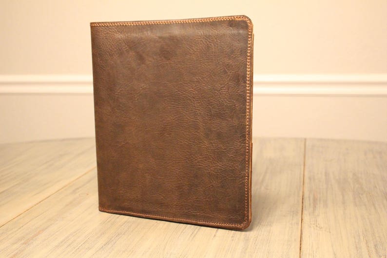 Large Leather Notebook Cover Legal Pad Binder Etsy