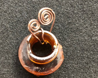 Brown Bottle Top Sea Glass Pendant