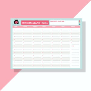 Planner Settimanale da scrivania stampato in carta formato A4.