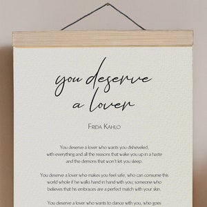 You Deserve a Lover Frida Khalo Poem - Etsy