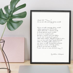 Sonnet 116 Shakespeare Framed Calligraphy Print William Shakespeare Let me not to the marriage of true minds print wedding gift Poster image 4