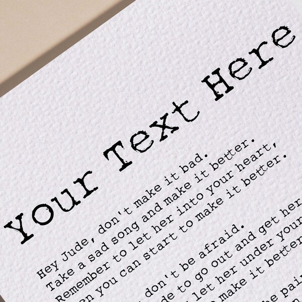 Custom Poem Print Etsy