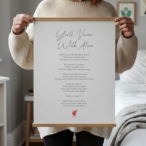 You'll Never Walk Alone Druck | Fussball 1000 Songtexte | LFC Anthem Wandkunst
