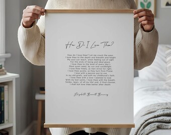 How Do I Love Thee Print | Elizabeth Barrett Browning Poem | Romantic Sonnet 43 Wall Art Gift