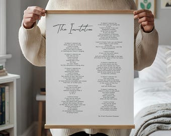 The Invitation Poem Print by Oriah Mountain Dreamer, Inspirational Poetry Wall Art, Spiritual Quote Poster, Minimalist Typography Decor