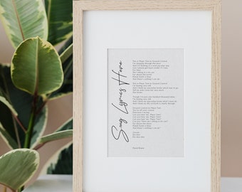 Custom Song Lyrics Print Framed - Custom Made Song Lyrics - Lyric Poster - Custom Framed Song Print, Personalised song poster