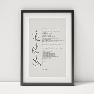 Custom Text Print Framed Custom quote print Customisable Print Unframed Custom Poem Print, Personalised printable image 1