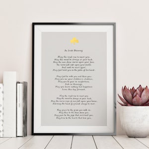 Irish Blessing Calligraphy Print framed Irish gift for the home Religious gift Prayer print Religious quote Framed Poster image 2