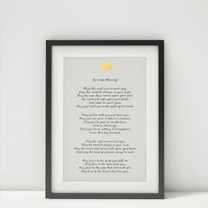 Irish Blessing Calligraphy Print framed Irish gift for the home Religious gift Prayer print Religious quote Framed Poster image 4