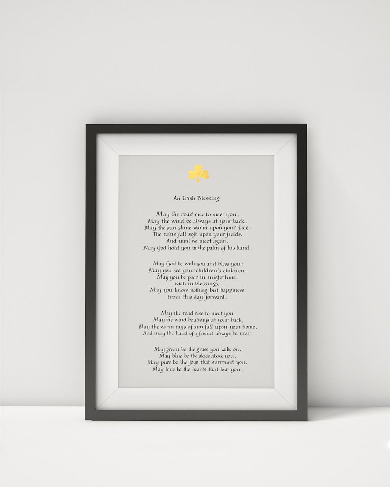 Irish Blessing Calligraphy Print framed Irish gift for the home Religious gift Prayer print Religious quote Framed Poster image 4