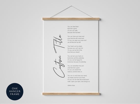Custom Text Print Framed | Custom Quote Print | Customizable Print Unframed | Custom Poem Print | Personalized Printable