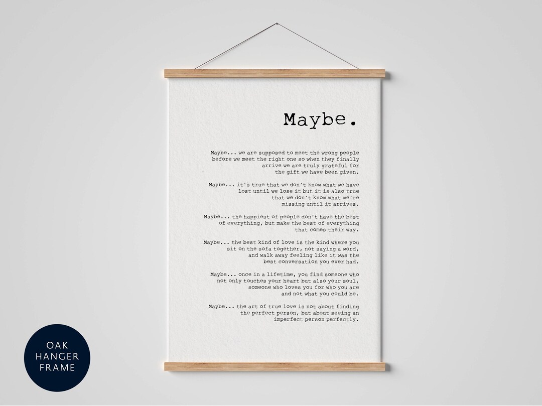 Maybe Poem Print, Romantic Gift, Script Poetry Wall Art - Etsy Australia
