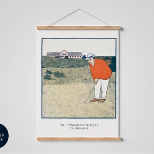 Golf print, Man playing golf framed poster, golf gift, sporting memorabilia, gift for dad, fathers gift, boyfriend gift, golfers gift poster