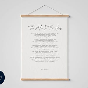 The Man In The Glass Print - Framed poem by Dale Wimbrow - Calligraphy & Typography Print - Inspirational framed print