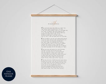 Calligraphy If by Rudyard Kipling Framed - Inspirational Poem - Calligraphy Print - Mens boys gift - If Rudyard Kipling - Gold Framed Poster