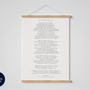 ITHAKA Print - Framed Ithaka poem - Ithaka Poster by C.P. Cavafy Black and White Home decor - Ithaka Poster framed print