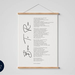 Born To Run - Bruce Springsteen Print Framed - Born To Run Lyrics Print - Song Poster Print Framed - Born To Run