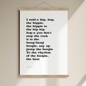 Hip Hop Song Lyrics Print - I Said Hip-hop Lyrics Poster Framed - Music ...