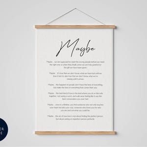 Maybe Love Poem Framed Print, Poem for Him, Romantic Poetry Boyfriend Girlfriend Gift, Script Poem, Poetry Wall Art