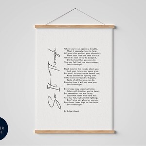 SEE IT THROUGH by Edgar Guest Print Framed poem, Edgar Guest Poem, Framed Calligraphy & Typography See It Through - Framed Poster