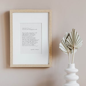 Sonnet 116 Shakespeare Framed Calligraphy Print William Shakespeare Let me not to the marriage of true minds print wedding gift Poster image 7