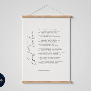 Good Timber by Douglas Malloch Print Framed poem, Good Timber Poem, Framed Calligraphy & Typography Douglas Malloch - Framed Poster