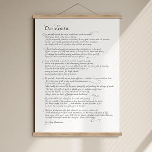 Desiderata Print optional mit Bügelrahmen in Eiche