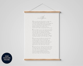 If by Rudyard Kipling Framed - Poem Calligraphy Print - Black and White Home decor - Poster - Wall Art