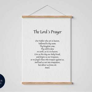 The Lord&#39;s Prayer Print, Bible Scripture Christian Poem - Framed Prayer - Religious gift - Prayer poster - Church of England