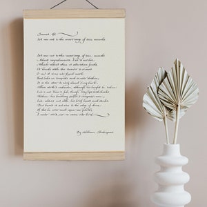 Sonnet 116 Shakespeare Framed Calligraphy Print William Shakespeare Let me not to the marriage of true minds print wedding gift Poster image 3