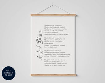 Une impression de bénédiction irlandaise encadrée - impression de calligraphie - cadeau irlandais traditionnel pour la maison - poème de bénédiction irlandaise - cadeau de pendaison de crémaillère