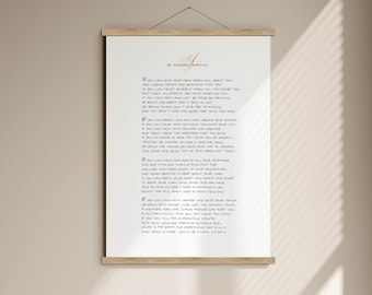 If Poem by Rudyard Kipling Calligraphy Print | Classic Inspirational Poetry Wall Art | Graduation Gift | Timeless Literary Decor