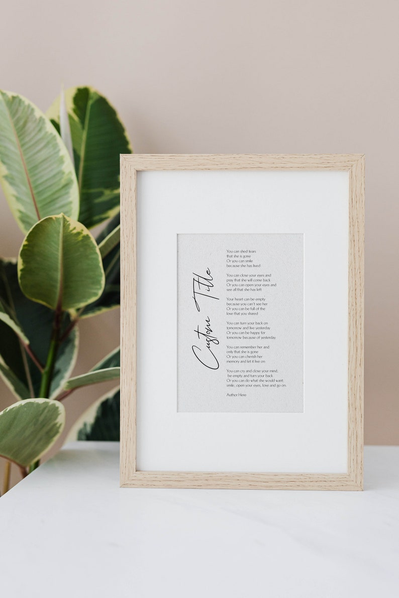 Custom Text Print Framed Custom quote print Customisable Print Unframed Custom Poem Print, Personalised printable image 10