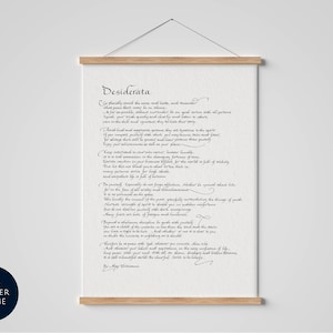 Desiderata Wall Art Print with Optional Oak Hanger Frame