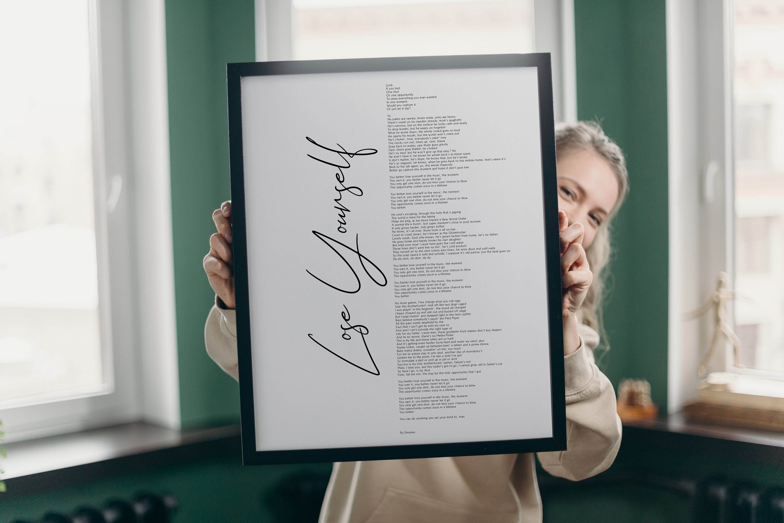 Eminem Mockingbird Script Heart Song Lyric Print - Song Lyric Designs