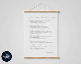 L&#39;art du mariage, cadeau d&#39;anniversaire, cadeau de mariage, poème cadeau de mariage, calligraphie et typographie encadrées par Wilferd A. Peterson impression