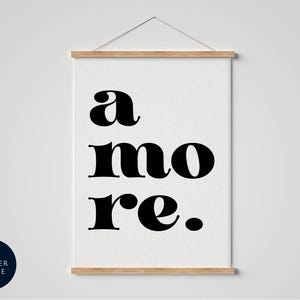 Love Poster - Amore quote - Unframed & Framed Amore Print - Italian quote - Typography Wall Art - Statement Wall decor, Type print