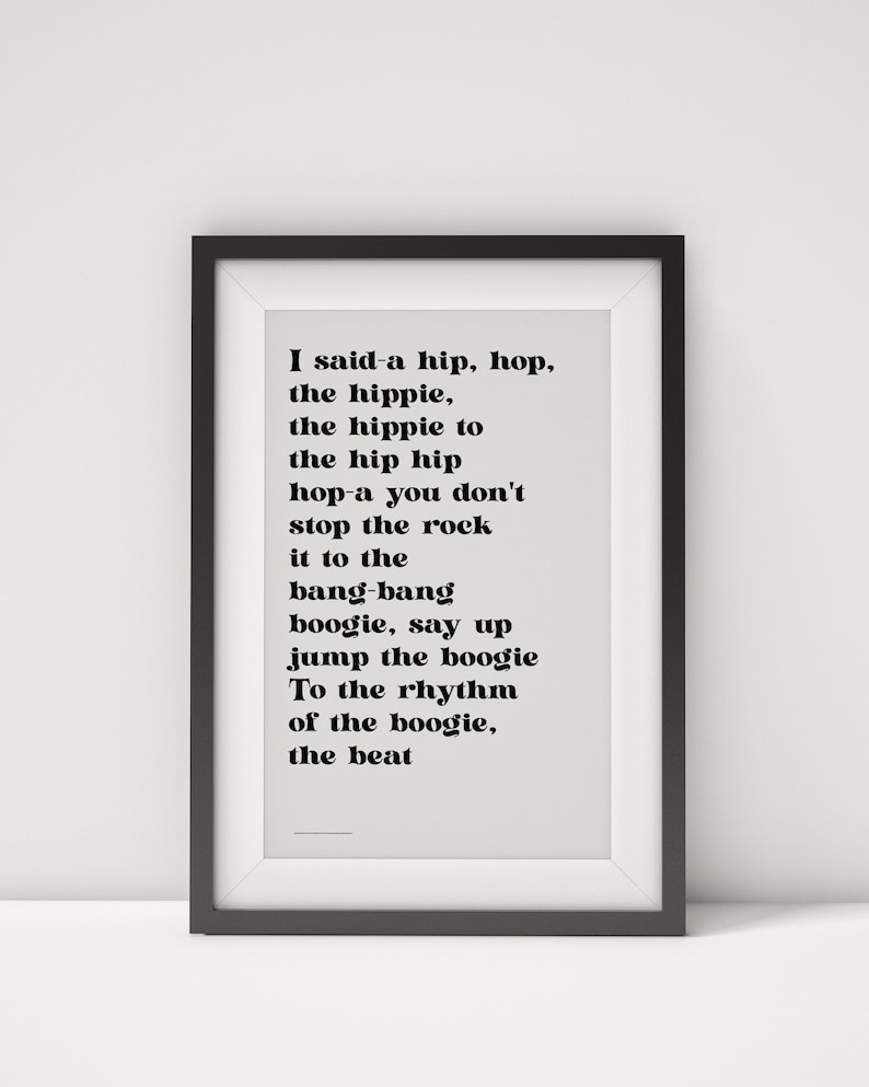 Hip Hop Song Lyrics Print I Said Hiphop Lyrics Poster Etsy