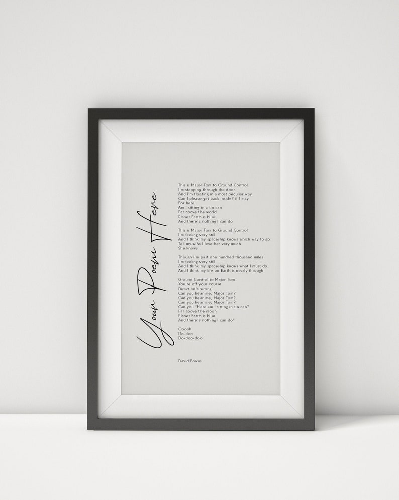 Custom Text Print Framed Custom quote print Customisable Print Unframed Custom Poem Print, Personalised printable image 1