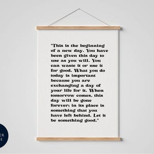 This is the beginning of a new day Book Quote Prints, Framed, Inspirational Wall Decor, quote wall art