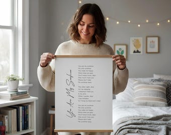 You Are My Sunshine Lyrics Print | Nursery Song Lyrics Wall Art | Baby Room Decor | Vintage Song Poster | Baby Shower Gift