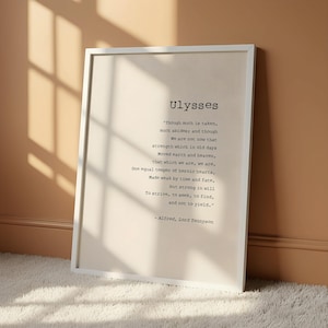 Impresión con cita de Ulises de Alfred Lord Tennyson / "Esforzarse por encontrar" / Arte mural / Regalo de graduación / Decoración literaria inspiradora