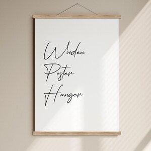 Posteraufhänger aus Holz, magnetischer Kunstdruck aus Eichenholz | Wandbehang | Lederband | A3/A4-Studio-Display